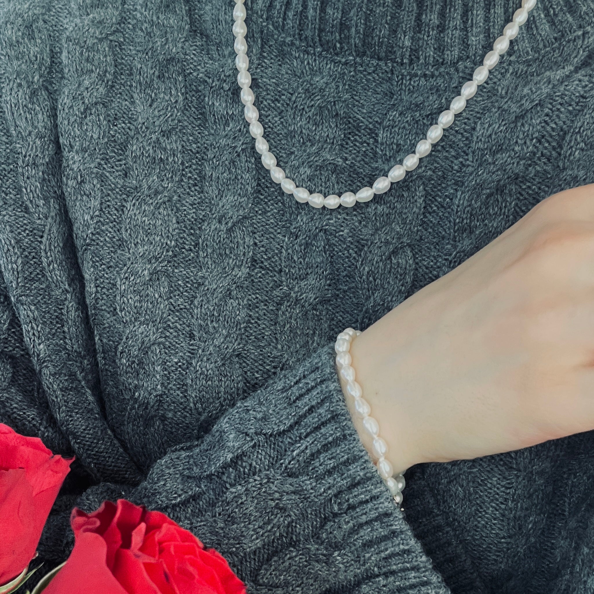 EVELYN Rice Zoetwater Parel Ketting