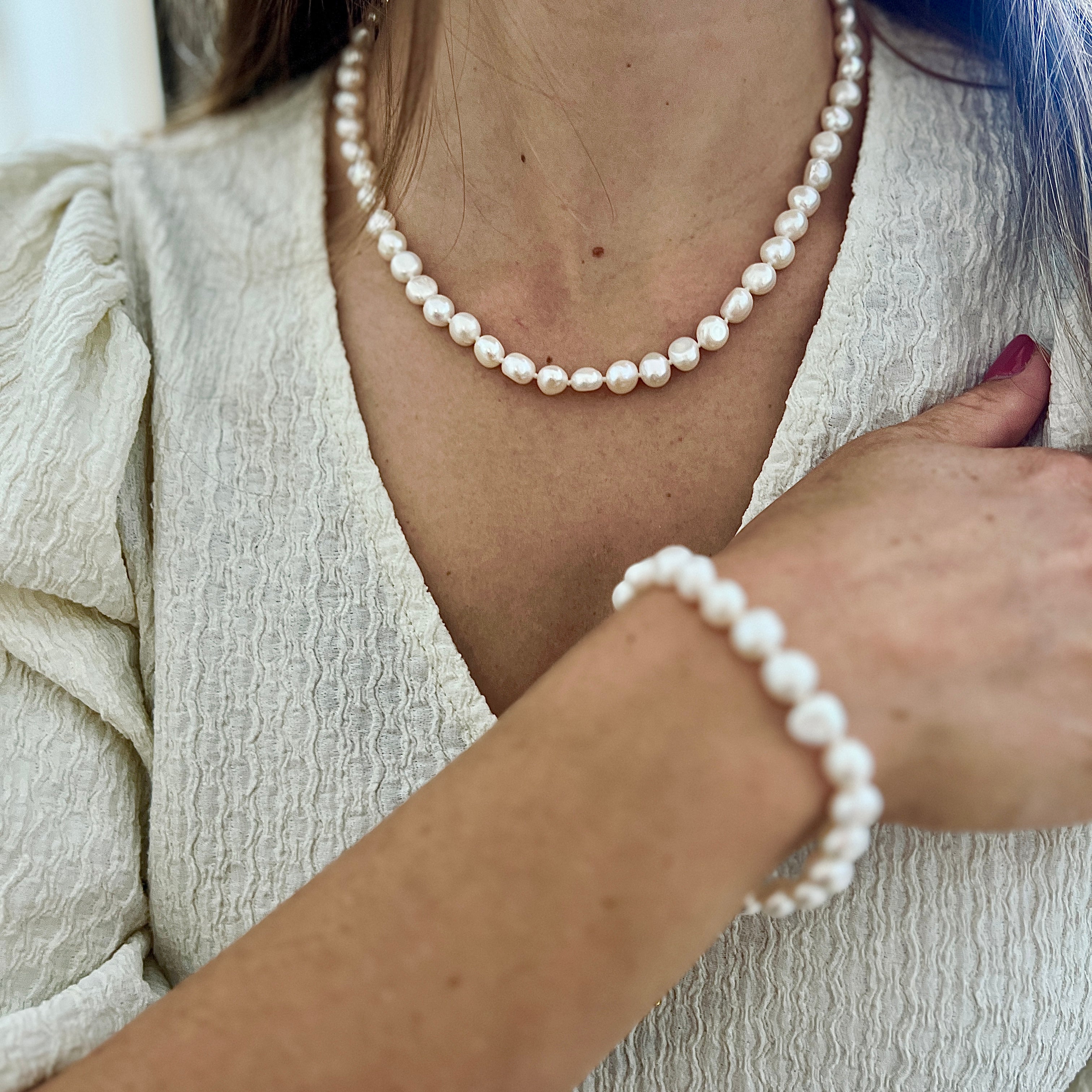 DAISY Baroque Zoetwater Parel ketting Wit