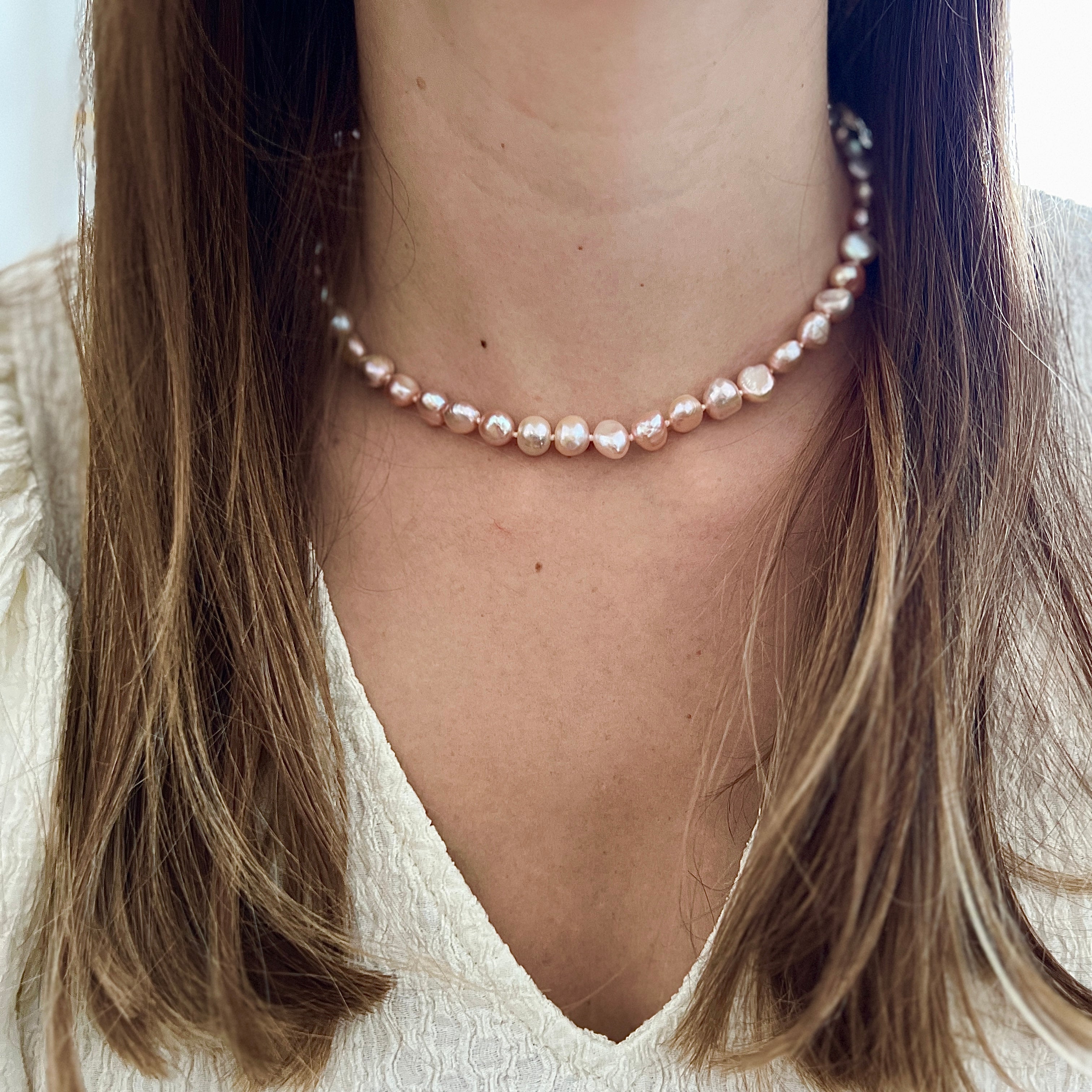DAISY Baroque Zoetwater Parel Ketting Paars