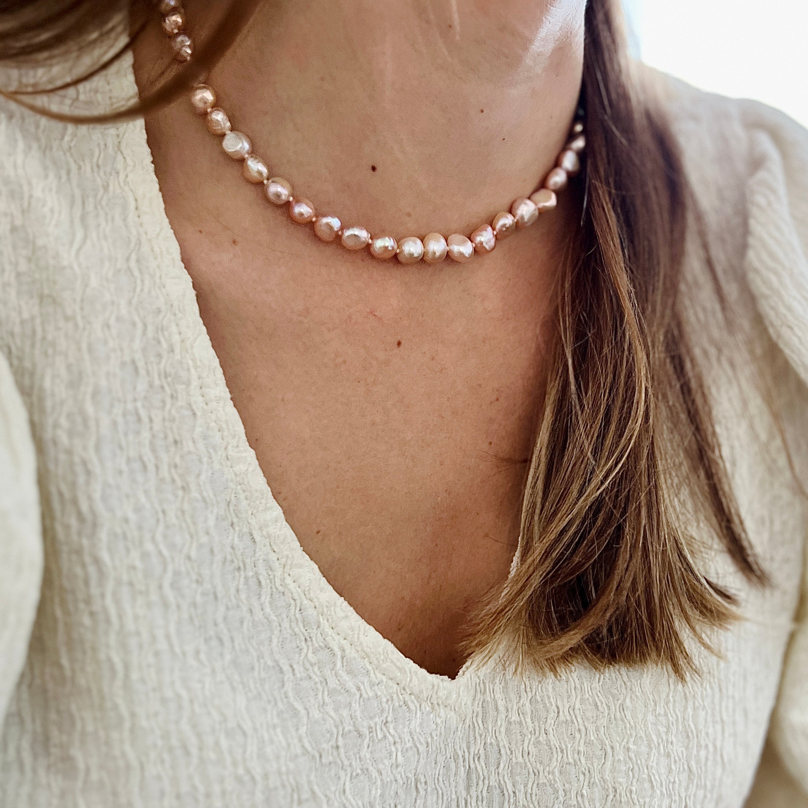 DAISY Baroque Zoetwater Parel Ketting Paars