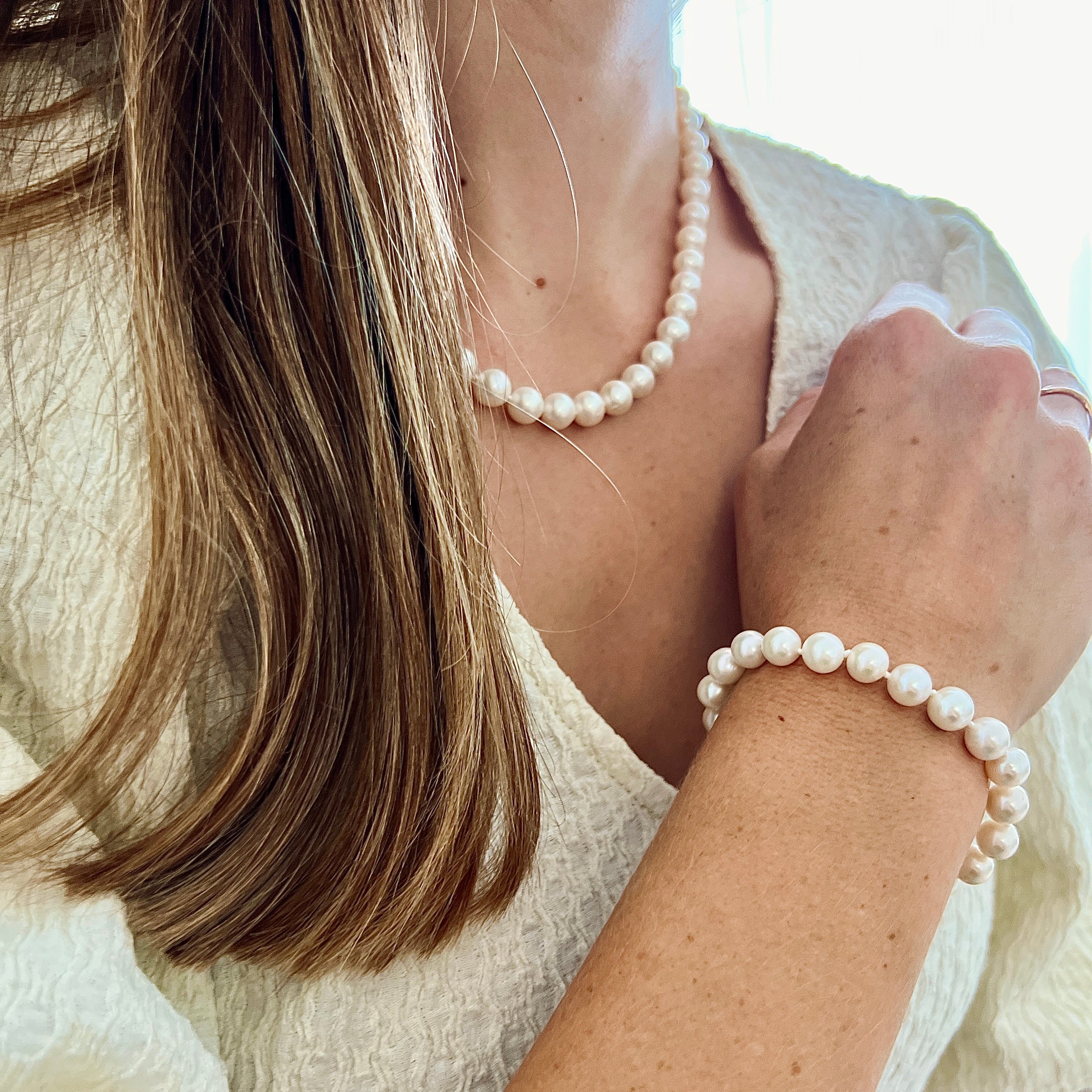 OLIVIA Ronde Zoetwater Parel ketting